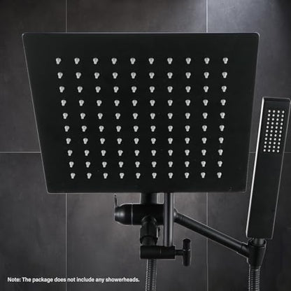 All Metal Shower Diverter Valve With HandShower Holder - Upgraded 3 Way Shower Head for Handheld and Fixed Rain Showerhead - Universal G1/2 Arm, Bathroom Part, Matte Black - color: Black