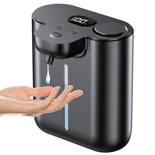 Automatic Soap Dispenser,9 Levels Liquid Soap Dispenser for Kitchen, RechargeableTouchless Liquid Hand Soap Dispenser for Bathroom,16.9oz/500ml,1200mah Rechargeable,Wall Mount & Countertop