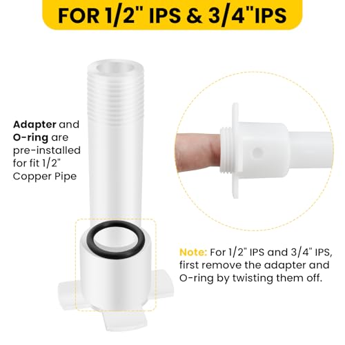 Four in One Universal Tub Spout Adapter, Bathroom Bathtub Faucet Replacement Kit with Assembly Tool Fits 1/2'' Copper Pipe, 1/2'' IPS and 3/4'' IPS