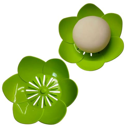 Soap Dish Soap Holder for Showerl Self Draining Bar for Shower Bathroom Bathtub Kitchen，Green+Green - color: Green+green