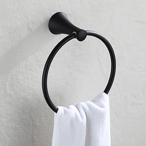 Towel Ring Round Closed 7" Diameter for Bathroom | Brass with Zinc Alloy Base, Hand Towel Holder for Kitchen, Concealed Mounting Hardwares