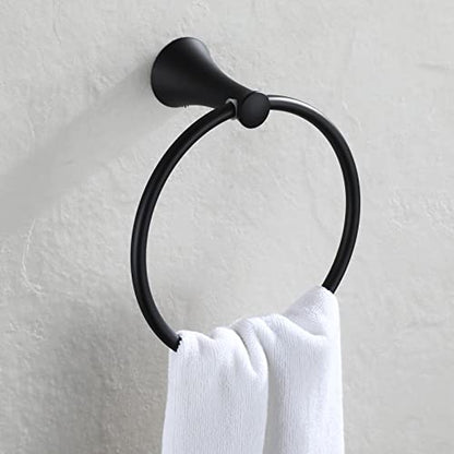Towel Ring Round Closed 7" Diameter for Bathroom | Brass with Zinc Alloy Base, Hand Towel Holder for Kitchen, Concealed Mounting Hardwares
