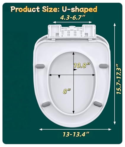 Soft Close Round Toilet Seat with Cover - Plastic, Easy Installation & Cleaning, Fits Most Standard Toilets (White U) - size: U