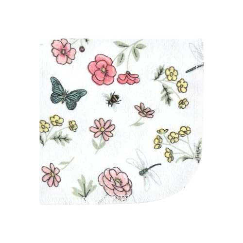 Hudson Baby Unisex Baby Flannel Cotton Poly Washcloths, Hummingbird Garden 10 Pack, One Size - color: Hummingbird Garden 10 Pack