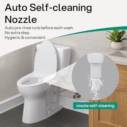 hansrapo Left-Hand Bidet Attachment – Left Side Control for Tight Bathroom Spaces, Non-Electric, Dual Nozzle, Adjustable Water Pressure, Self-Cleaning,Ultra-slim Left Handed Bidet.