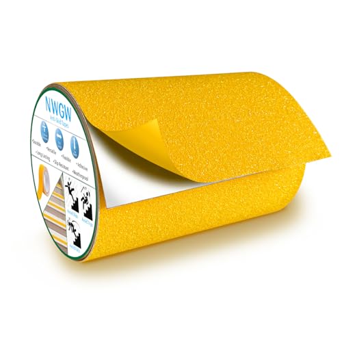 Anti Slip Tape 6" x 30FT, Light Yellow Heavy Duty Waterproof Non-Slip Safety Traction Grip Tape for Indoor Outdoor Stairs, Steps, Ramps, Walkways and Pool - color: Yellow, size: 6 IN