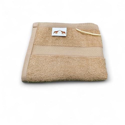 Mango Gifts 100% Cotton Hand Towels – Soft Terry Cotton with High Absorbency, Quick Dry, Lightweight and Durable, Machine Washable Towels for Bathroom, Gym and Spa, 16 x 28 Inch, Set of 2, Beige - color: Beige