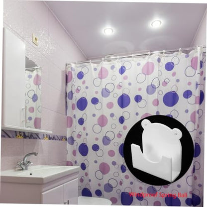 2pcs Drill Less Shower Curtain Rod Bracket Wall Mount Holder Curved Groove for Easy Installation