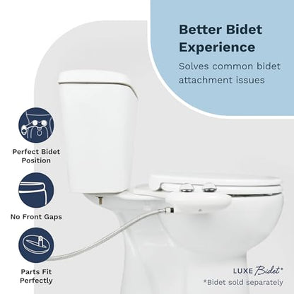 LUXE TS1008R Slow Close Round Comfort Fit Toilet Seat, White | with Slow Close, Quick Release Hinges, and Non-Slip Bumpers - size: Round