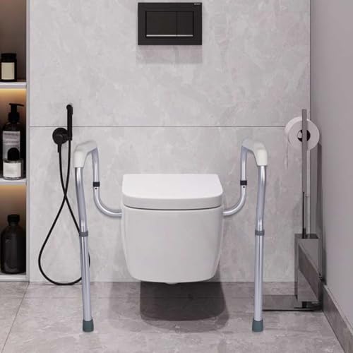 Toilet Support Frame: Non-slip Safety Rail, Aluminum Foot Bar, Portable Bath Handle | Stable Bath Aid for Elderly, Disabled, Pregnant Women