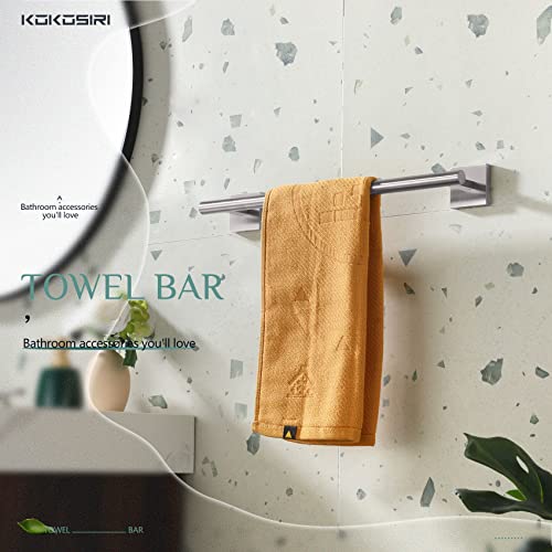KOKOSIRI Towel Holder 16 Inch Bathroom Hand Towel Bar for Bath Kitchen Toilet Brushed Nickel Stainless Steel B4005BR-L16 - color: Brushed Nickel, size: 16-Inch