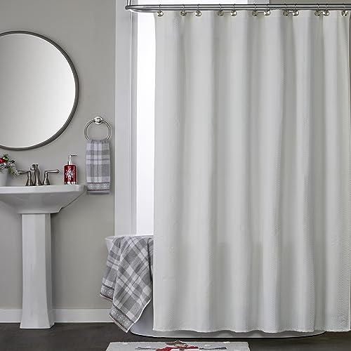 SKL Home Christmas/Winter Whistler Plaid Bath Towel, 100% Cotton, Gray | 500 GSM. Soft & absorbent plaid jacquard. Great for holiday gifting. - color: Whistler Plaid, style: Bath Towel
