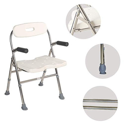 Elderly Assis Medical Shower Bath Seat Adjustable Shower Chair Portable Bath Seat Shower Chair Seat Bench for Seniors Disabled Injured with Handle - color: Shower Chair 202-8f