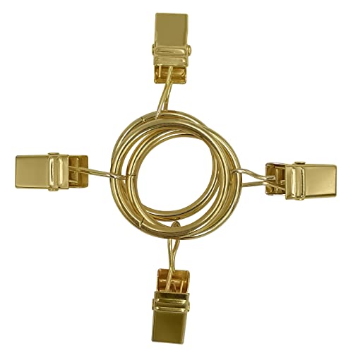 100 Pack Metal Curtain Rings with Clips, Drapery Clips with Rings, Drapes Rings 1 inch Inner Diameter, Fits Diameter 5/8 inch Curtain Rods, Gold Color - color: Gold, size: 1" I D 100 Pack