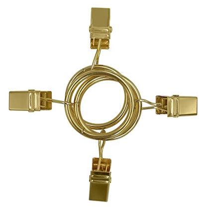 100 Pack Metal Curtain Rings with Clips, Drapery Clips with Rings, Drapes Rings 1 inch Inner Diameter, Fits Diameter 5/8 inch Curtain Rods, Gold Color - color: Gold, size: 1" I D 100 Pack