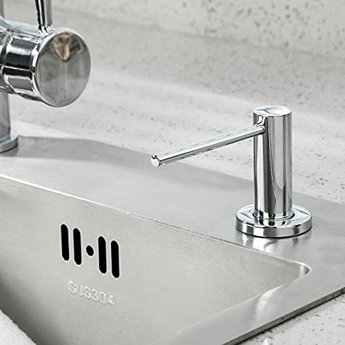 Soap Dispenser for Kitchen Sink Polished Chrome GAPPO Stainless Steel Countertop Pump Hand Lotion Built in Bottlend Lotion Built in Bottle - color: Polished Chrome