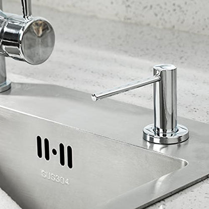 Soap Dispenser for Kitchen Sink Polished Chrome GAPPO Stainless Steel Countertop Pump Hand Lotion Built in Bottlend Lotion Built in Bottle - color: Polished Chrome