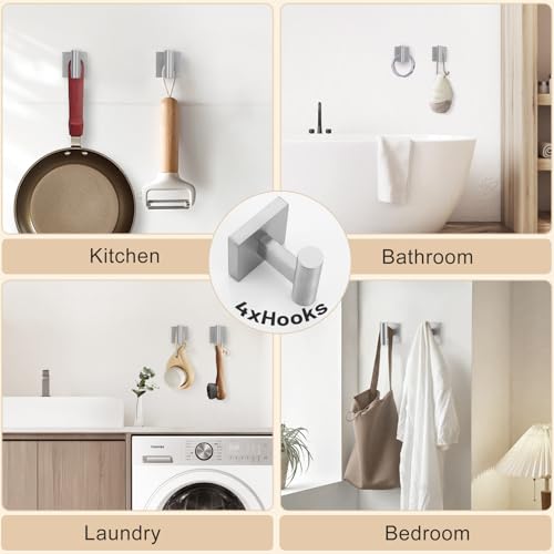 Lairuier 10-Piece Brushed Nickel Bathroom Accessories, Towel Bar Set | Bathroom Hardware Set Includes SUS304 23.6" Towel Bar, Towel Ring, Toilet Paper Holder and Towel Hooks Wall Mounted - color: Brushed Nickel, size: 10 Pieces - Extended