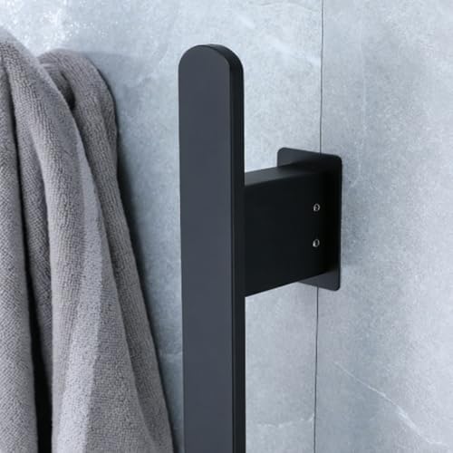 Bathroom Heated Towel Rack, Black Towel Warmer, 3 Bars, 110V | Smart Touch Control, Wall Mounted, Concealed Hardwired, Stainless Steel, Dry Towels in Modern Bathrooms, Space-Saving Design - color: Black-3 Bars