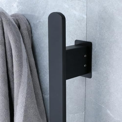 Bathroom Heated Towel Rack, Black Towel Warmer, 3 Bars, 110V | Smart Touch Control, Wall Mounted, Concealed Hardwired, Stainless Steel, Dry Towels in Modern Bathrooms, Space-Saving Design - color: Black-3 Bars
