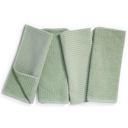 Thyme and Sage 100% Cotton Turkish Kitchen Hand Towel Set, Sage, 4 Pack | Premium Materials, 16"x26", Made in Turkey, Ultra Absorbent, 350 GSM - color: Sage, size: Pack of 4