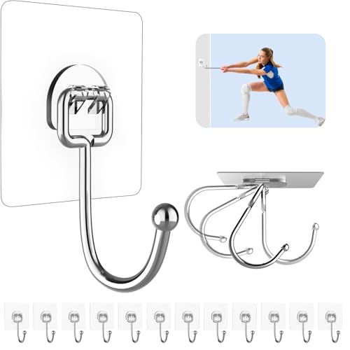 12 Pack Large Adhesive Hooks for Hanging Heavy Duty 44 lb(Max) | Self Adhesive Sticky Hooks Waterproof Stainless Steel Wall Hook for Home Bathroom Shower Kitchen Outdoor Utility Hooks - size: Large Hooks - 12 Pcs