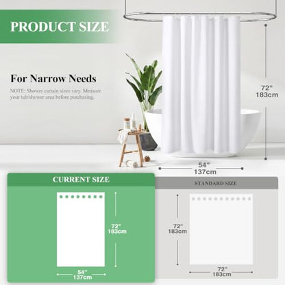 Stall Waffle Shower Curtain 256 GSM Heavy Fabric 54x72 White | 54 Inch Wide, Thick Cloth, Weighted Hem, Water Repellent, Hotel Luxury Polyester Shower Curtain Set for Bathroom 10 Hooks - color: A. White, size: 54"W x 72"L (Pack of 1)
