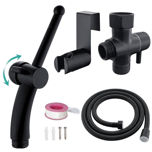 BARROCK Bidet Sprayer for Existing Toilet, Advanced Handheld Ergonomic Jet Spray Set with Precision Water Pressure Control for Muslim Shower/Feminine Hygiene/Pet Cleaning, Matte Black - color: Matte Black