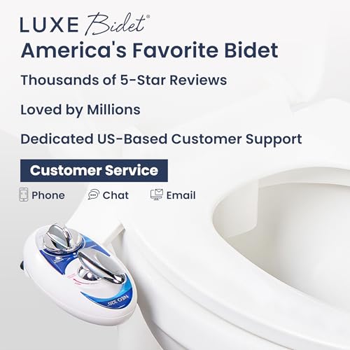 LUXE Bidet NEO 320 - Warm Water Bidet Attachment for Toilet Seat, Blue | Non-Electric, Warm Water, Dual Nozzle, Self-Cleaning, Adjustable Water Pressure, Rear & Feminine Wash - color: Blue