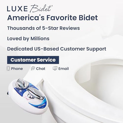 LUXE Bidet NEO 320 - Warm Water Bidet Attachment for Toilet Seat, Blue | Non-Electric, Warm Water, Dual Nozzle, Self-Cleaning, Adjustable Water Pressure, Rear & Feminine Wash - color: Blue