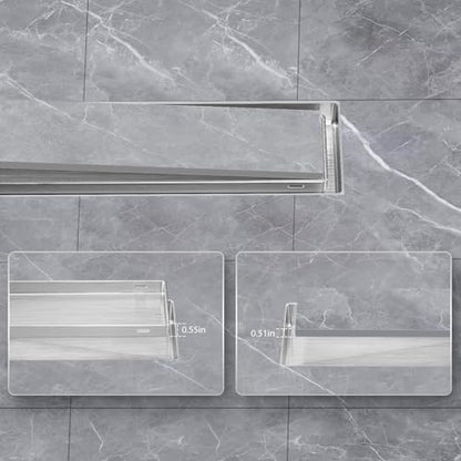 EXF Linear Shower Drain 36 Inch Brushed Nickel with Tileable Grate | 304 Stainless Steel, V-Slope Design, Debris Strainer, Seamless, Adjustable Height - color: Brushed Steel, size: 36 IN