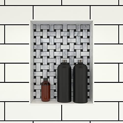 Tile Redi USA RN1620S-BI Redi Niche Single Recessed Shower Shelf, One Inner Shelf, 20" H x 16" W, Black - size: 20" H x 16" W (1 Shelf)