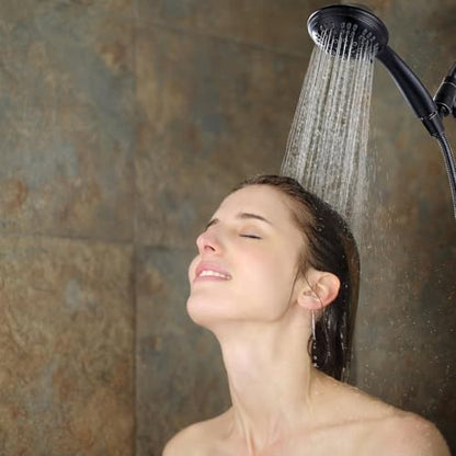 G-Promise Shower Head with Metal Shower Holder and Long Hose | High Pressure, Solid Brass Holder, 6 Spray Settings, 70" to 75" Stainless Steel Hose, Adjustable Angle, Easy DIY - color: Oil Rubbed Bronze