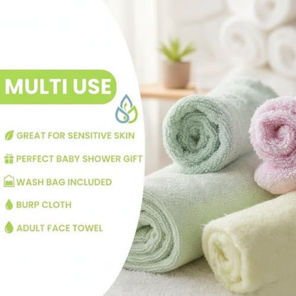 elves Bamboo Viscose Face Cloth - Soft Washcloths for Baby & Adult - Organic Wash Clothes for Body and Face 10'' x 10'' - Reusable Makeup Remover Face Towel - Set of 6 (Pink) - color: Pink