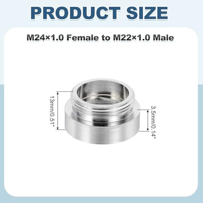 uxcell Faucet Aerator Adapter, M24 Female to M22 Male with Washer, 13mm Length - size: M24 Female to M22 Male, 13mm Length