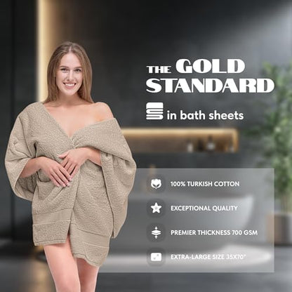 White Classic Luxury Soft Bath Sheet Towels - 650 GSM Cotton Luxury Bath Towels Extra Large 35x70 | Highly Absorbent and Quick Dry | Hotel Collection Extra Large Bath Towels Oversized, Taupe, 2 Pack - color: 10: Taupe