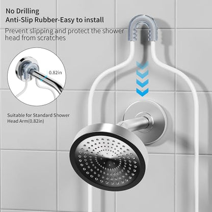 DAOYA Over the Shower Head Caddy, White Shower Caddy Hanging, 3 Tier Anti-Swing Bathroom Organizer with Soap Holder & Hooks - color: White, size: XL