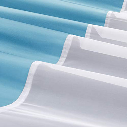 UFRIDAY Shower Curtain with Mesh Window, 72x72 inch Fabric Shower Curtain for Bathroom and Bathtubs,Machine Washable,Water Repellent,Hotel Quality,Light Blue - color: Light Blue, size: 72"W x 72"L (Pack of 1)