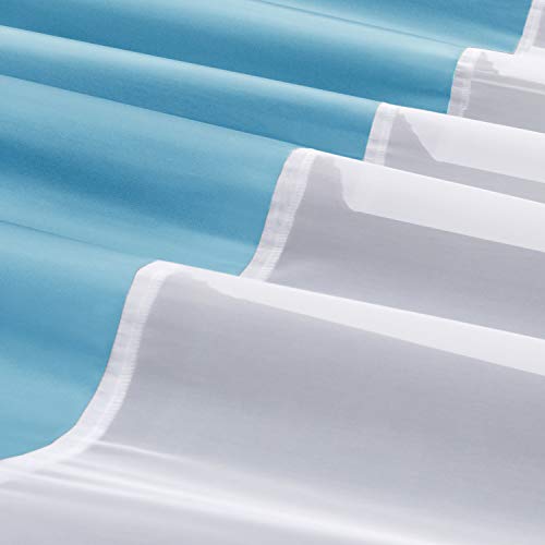 UFRIDAY Light Blue Hotel Spa Style Fabric Shower Curtain with Mesh Window, 72-Inch by 78-Inch - color: Light Blue, size: 72"W x 78"L (Pack of 1)