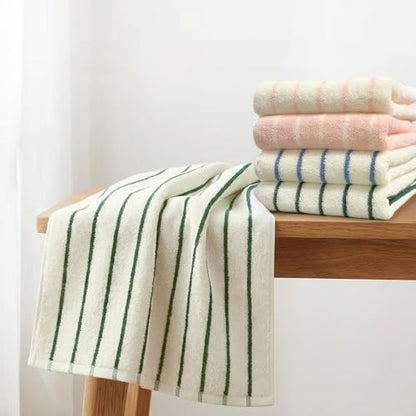 VOOVA & MOVAS Hand Towels with Loop, 100% Cotton, 13x29 in,Pink Striped | 2 Pack, Perfect for Modern Home Bathroom & Kitchen, 420GSM Medium Weight, Ultra Absorbent - color: Pink