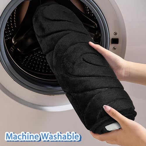 Bathroom Rug Sets 3 Piece, Memory Foam Non Slip Bathroom Rug, Toilet Rugs U Shaped Washable, Soft Absorbent Bath Mats for Bedroom, Kitchen, Black