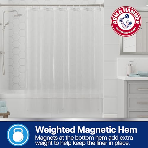 Arm & Hammer Waterproof Quick Drying Shower Liner, Lightweight Design, 70 x 72, Clear