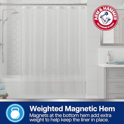Arm & Hammer Waterproof Quick Drying Shower Liner, Lightweight Design, 70 x 72, Clear