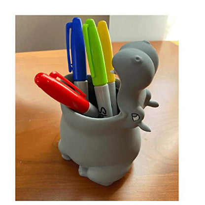 Lily’s Home-Kids Toothbrush Holder Toothbrush Organizer – Durable Silicone Animal Tooth Brush Holder – Easy to Clean Toothbrush and Toothpaste Holder – Baby Toothbrush Holders for Bathrooms-Hippo - color: Hippo