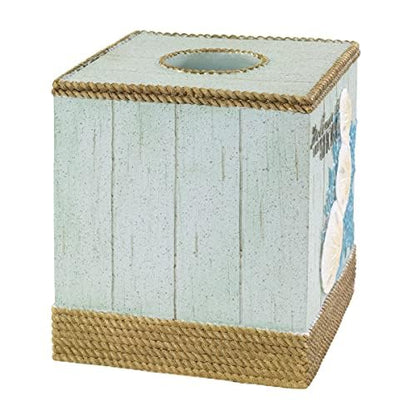 Avanti Linens - Tissue Box Cover, Guest Bathroom Essentials, Beach Inspired Home Decor (Beachcomber Collection) - size: Tissue Box Cover