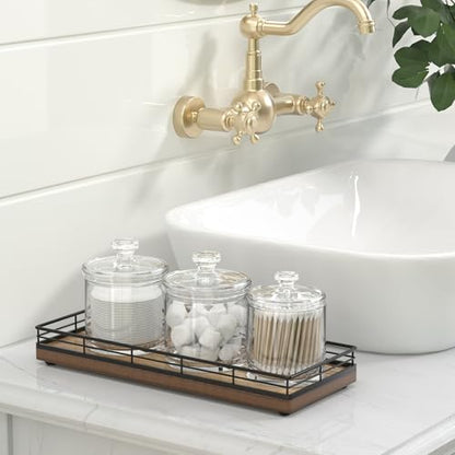 Acacia Wood Bathroom Vanity Tray, 11" L Small Countertop Tray for Dresser, Table, Kitchen Counter, Coffee Bar - color: Acacia, size: 11" x 4.3" x 1.5"
