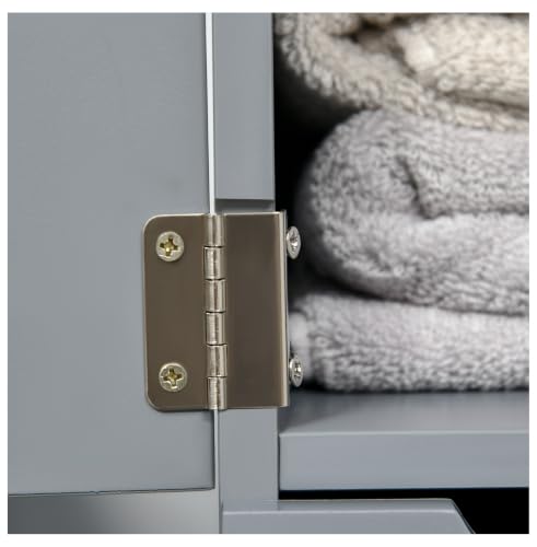 Bathroom Storage Cabinet, 54" Tall Linen Tower, Freestanding Organizer with Drawers & Shelves, Narrow Side Cabinet, Grey