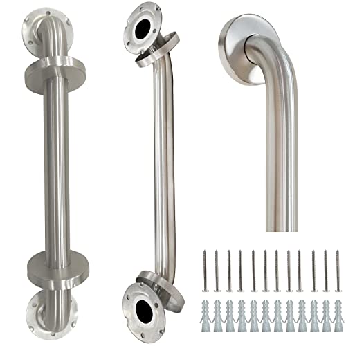 2 Pack Grab Bars for Bathroom, 16 Inch Brushed Nickel 304 Stainless Steel Shower Grab Bar, Safety Assist Handicap Grab Bar, 500lbs Support Grab Bar for Bathtubs and Showers for Gifts - color: Brushed Nickel, size: 16 Inch (Pack of 2)