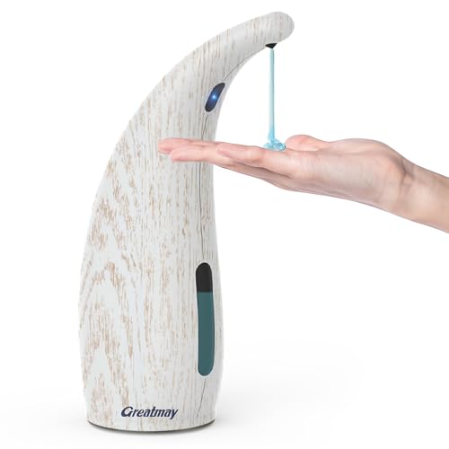 Automatic Soap Dispenser, 300 mL, 4 Levels, Rechargeable | Touchless sensor dispensing with 4 adjustable output levels, a 300 mL tank, and convenient magnetic charging for daily use - color: White Grain