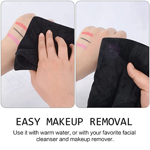 Microfiber Facial Cloths Fast Drying Washcloth 12inch x 12inch Absorbent Face Wash Cloth Soft Makeup Remover Cloths - color: Black-1, size: 1 Count (Pack of 6)
